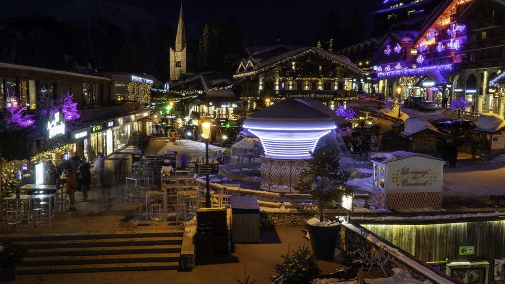 Courchevel Centre at night