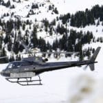 Helicopter arriving in Courchevel