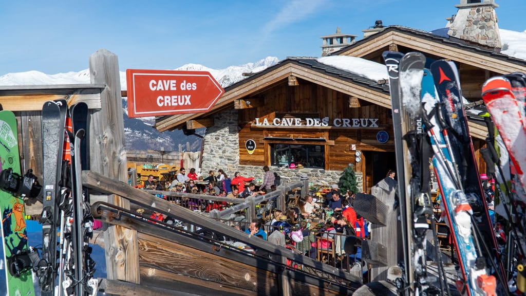 lunch at caves des creux in Courchevel