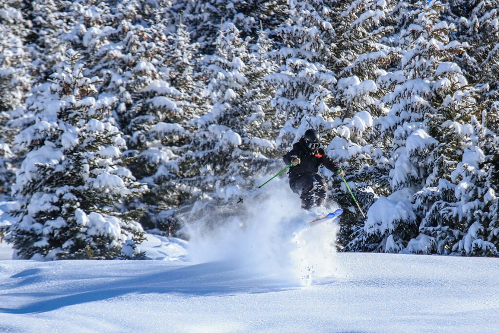 La Tania tree skiing