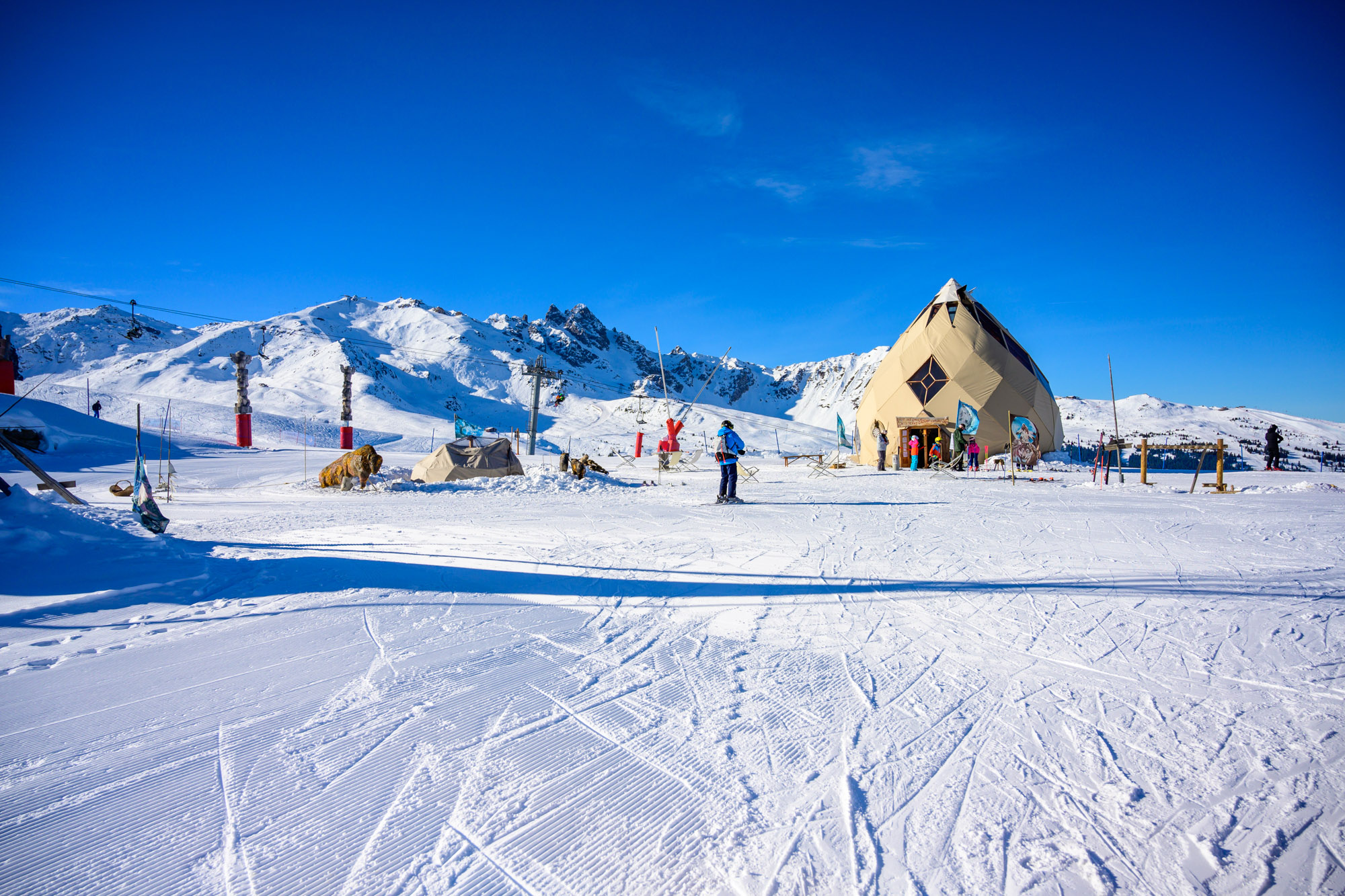 Beginner skiing in Courchevel